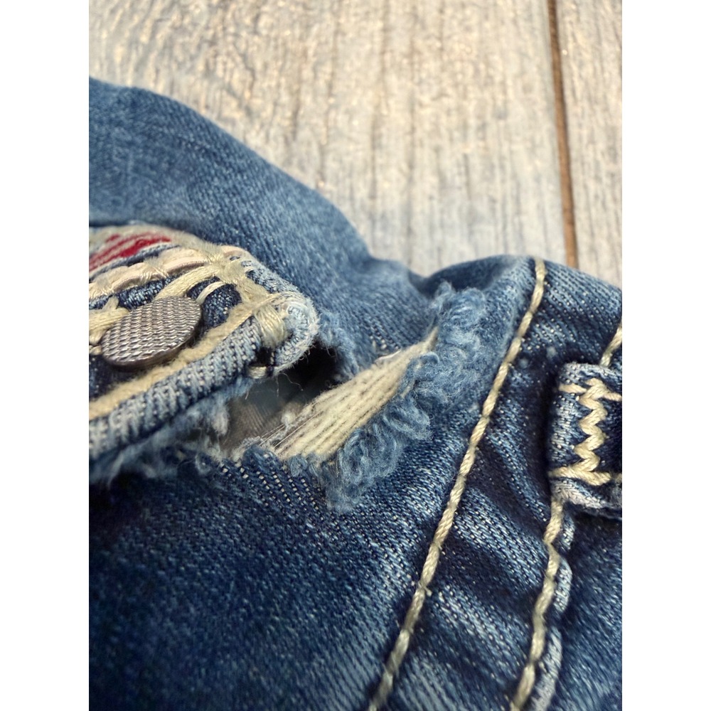 Vigoss Bootcut Jeans 8 Flag HoLeS Pocket Embroidered Stretch Boot Western Jean - Picture 16 of 16